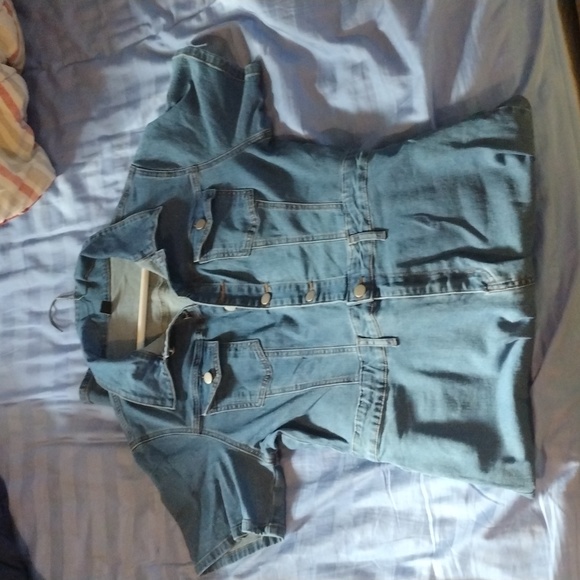 SHEIN Essnce Button Front Denim Jumpsuit - Picture 9 of 14